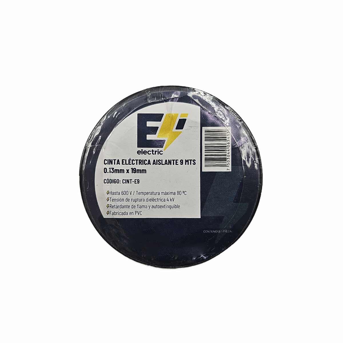 8 Pzs Cinta Aislante Electrica 18MM x 9M Color Negro CNX Ferreabasto Ferreabasto