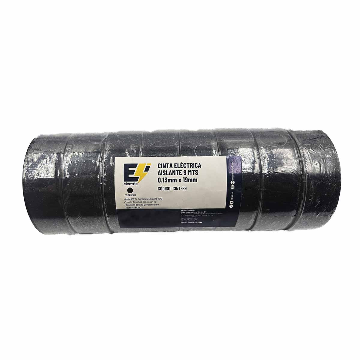 8 Pzs Cinta Aislante Electrica 18MM x 9M Color Negro CNX Ferreabasto Ferreabasto