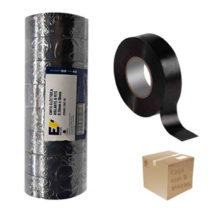 8 Pzs Cinta Aislante Electrica 18MM x 9M Color Negro CNX Ferreabasto Ferreabasto