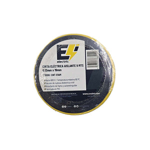 8 Pzs Cinta Aislante Electrica 9Mts 13MMx19MM Amarillo CNX Ferreabasto Ferreabasto