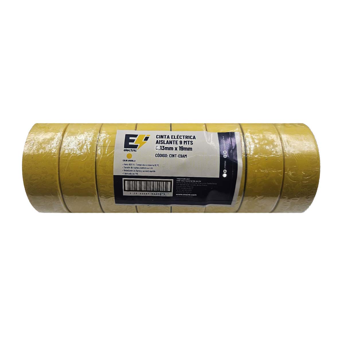 8 Pzs Cinta Aislante Electrica 9Mts 13MMx19MM Amarillo CNX Ferreabasto Ferreabasto