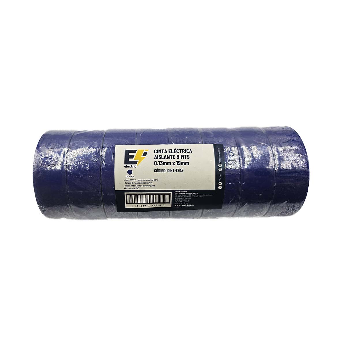 8 Pzs Cinta Aislante Electrica 9 Mts .13MM x 19MM Azul CNX Ferreabasto Ferreabasto