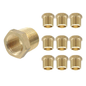 10 Pzs Reducción Bushing De Laton 1/2" NPT X 1/4" NPT
