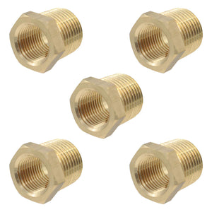 5 Pzs Reduccion Bushing De Laton 1/2" NPT X 3/8" NPT