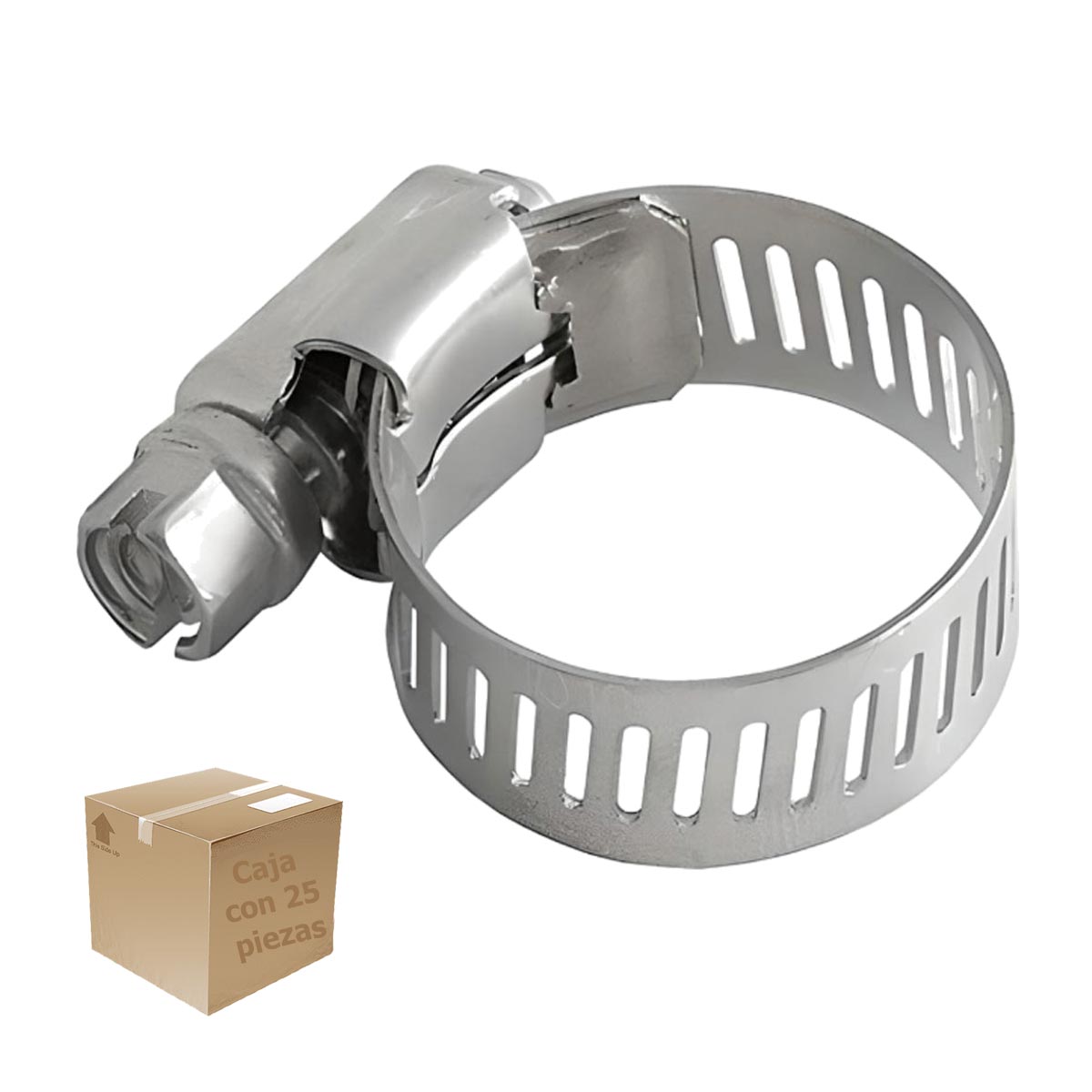 25 Pzs Abrazadera Sin Fin Acero Inoxidable 1/2"- 7/8" Cnx CNX Ferreabasto