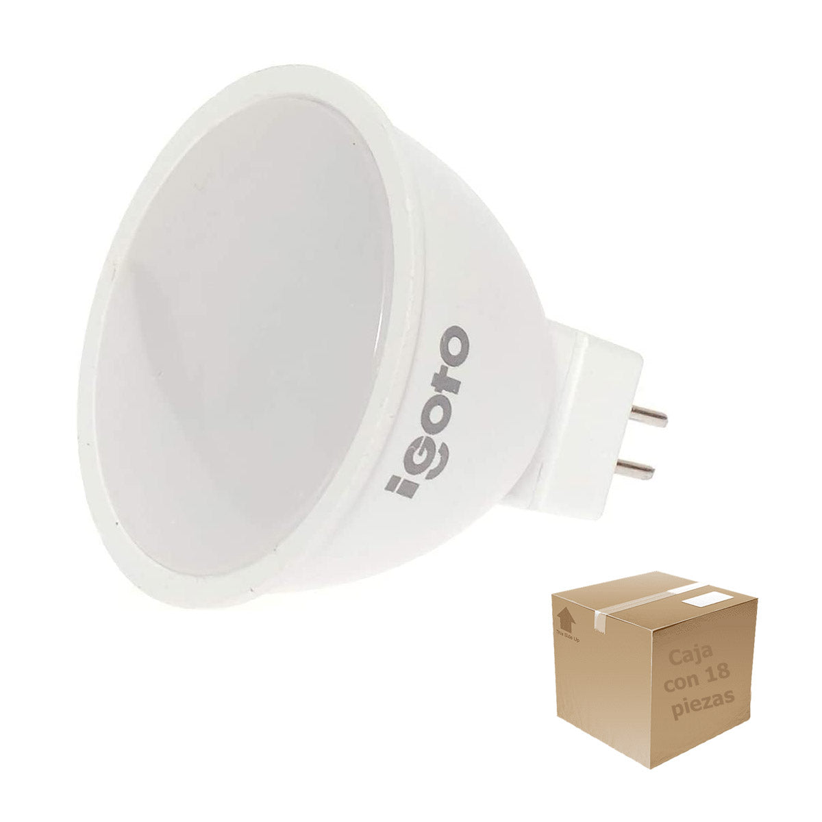 Pack 18 Foco Led Mr16 7W=60W 3000K Luz Calida Nom Igoto IGOTO Ferreabasto