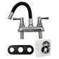 Mezcladora Para Lavabo 4" Con Cubierta Y Manerales Cuerpo Acero Inoxidable Roalflux
