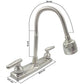 Mezcladora Para Fregadero 8" Cubierta Y Cuello Flexible De Acero Inoxidable Roalflux