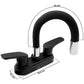 Mezcladora Para Lavabo De 4" Con Cubierta Y Manerales ABS Acabado Negro Mate Roalflux