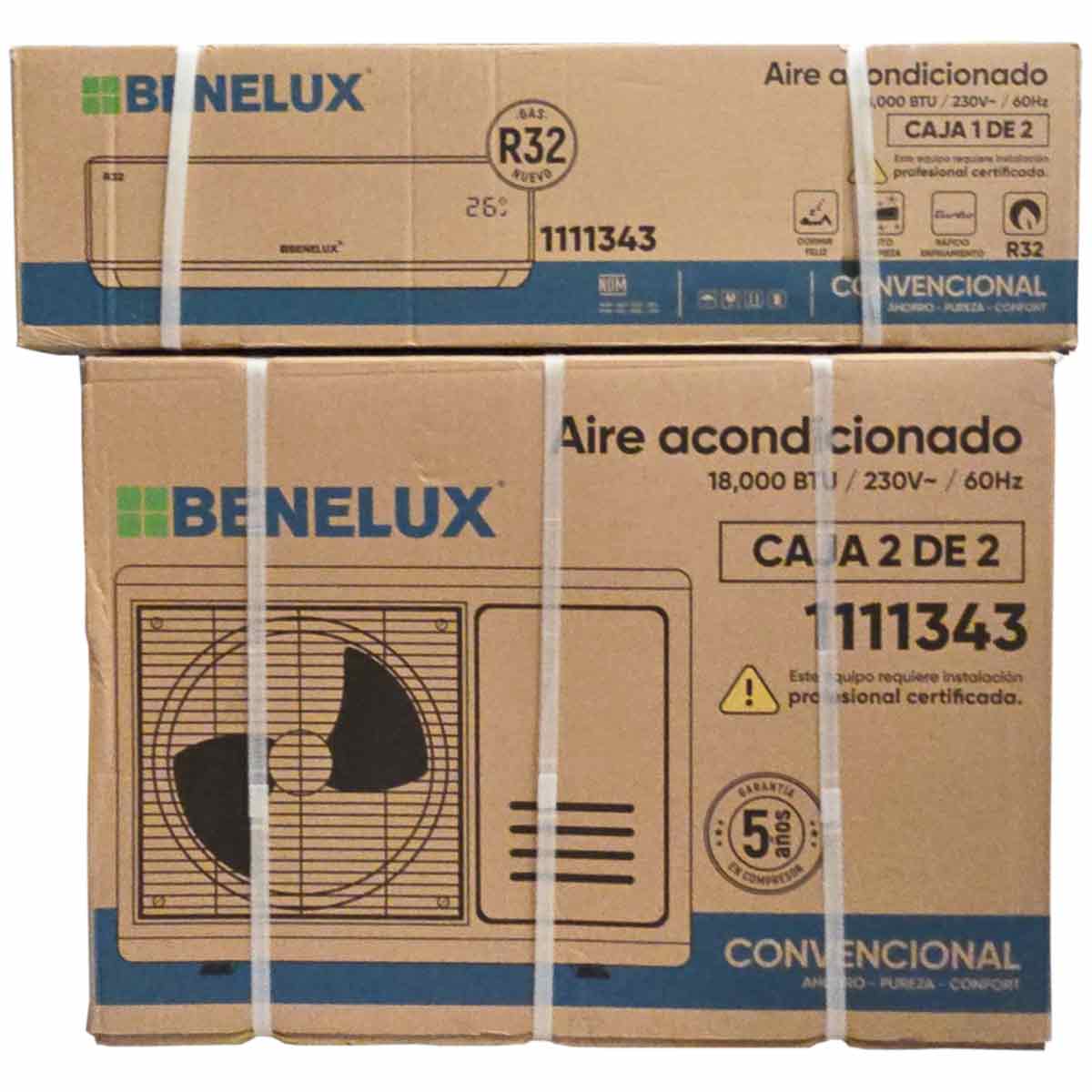 Aire Acondicionado Minisplit R32 On/Off 18000 BTUS 220V 18K Benelux BENELUX Ferreabasto
