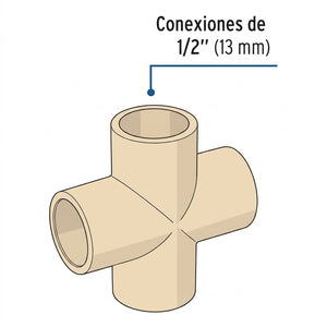 Cruz CPVC 1/2" Para Agua Fria y Caliente Roalflux