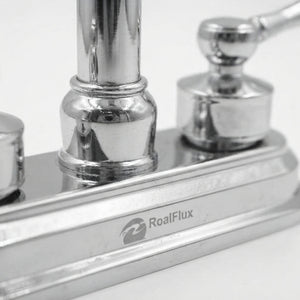 Mezcladora Para Lavabo Con Cubierta Y Manerales De ABS 4" Cuello Acero Inoxidable Roalflux