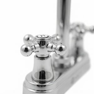 Mezcladora Para Lavabo 4" Con Cubierta Y Manerales Cuerpo Acero Inoxidable Roalflux