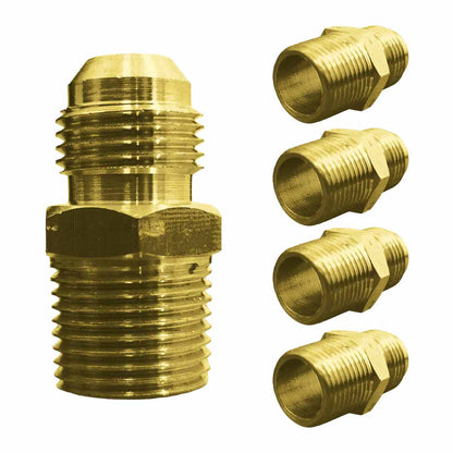 5 Pzs Niple Terminal Conexion De Laton Para Gas 3/8" X 3/8" CNX Ferreabasto