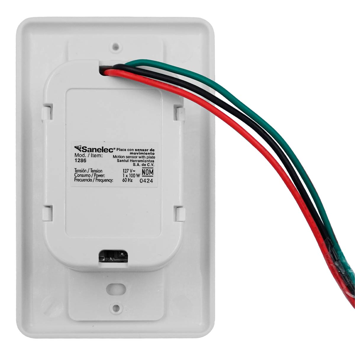 Placa Con Sensor Movimiento 9 Mts Sanelec 1286 Deteccion Luz SANELEC Ferreabasto