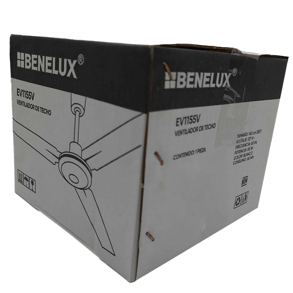 Ventilador De Techo Industrial Blanco 5 Vel 56 Pulg Metalico Tipo Vec BENELUX Ferreabasto