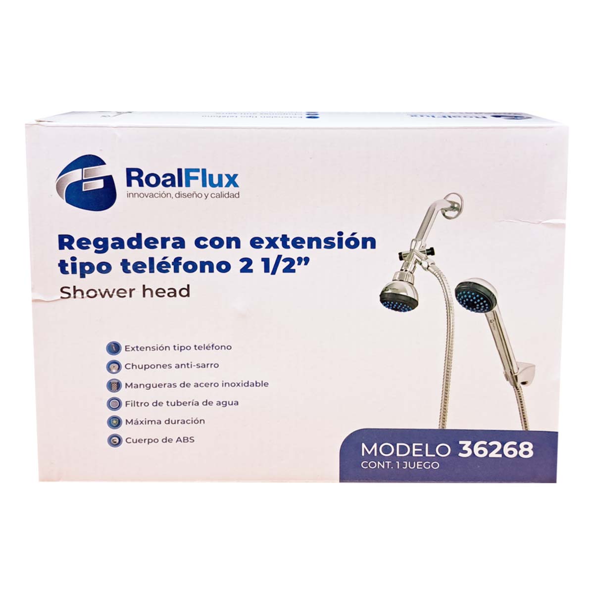 Set De Regadera Telefono Circular Con Manguera Acero Inoxidable Flexible Roalflux