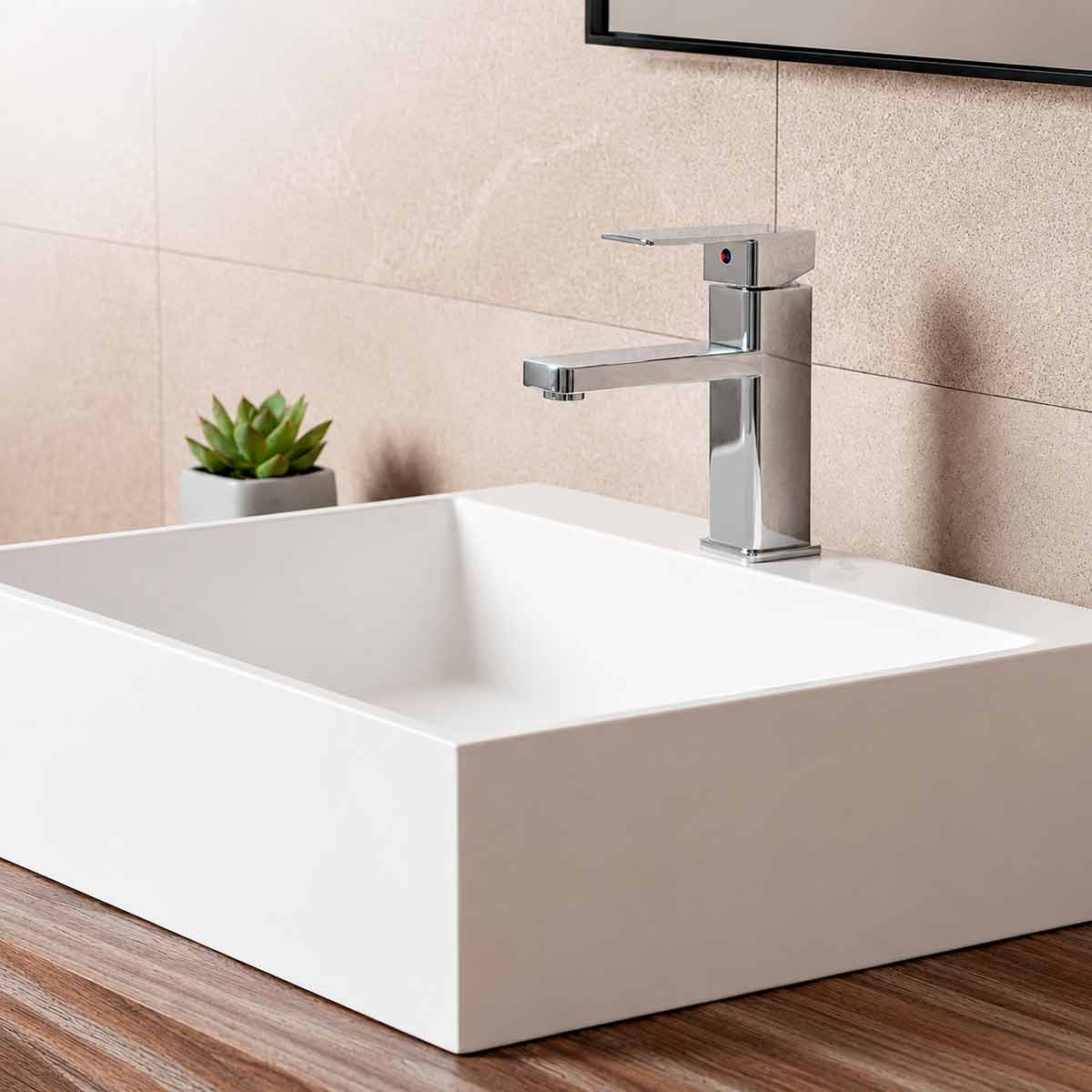 Mezcladora Monomando Para Lavabo Sin Chapeton Acabado Cromo Roalflux