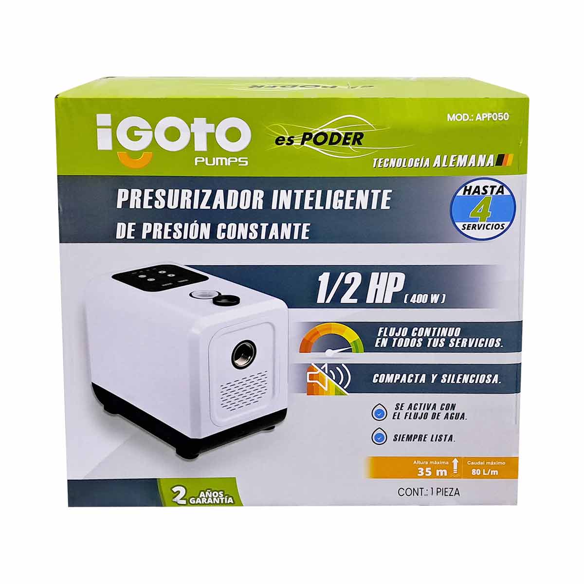 Presurizador Inteligente Presión Constante Automático 1/2 HP