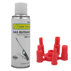 Gas Butano Para Rellenar Encendedores Incluye Boquillas 285Ml Lion Tools