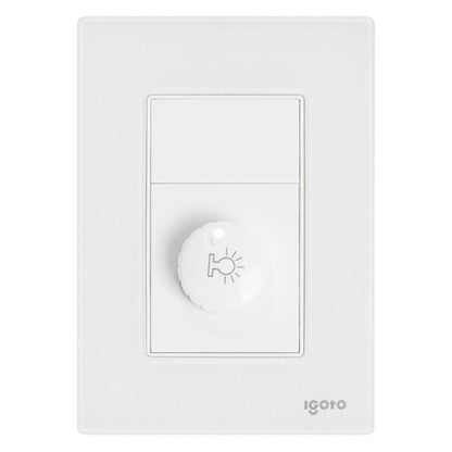 Placa Armada Cristal Con Dimmer Blanco Igoto
