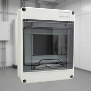 Caja Sobreponer Riel Policarbonato 4-5 Ventanas 240V 100A 60Hz