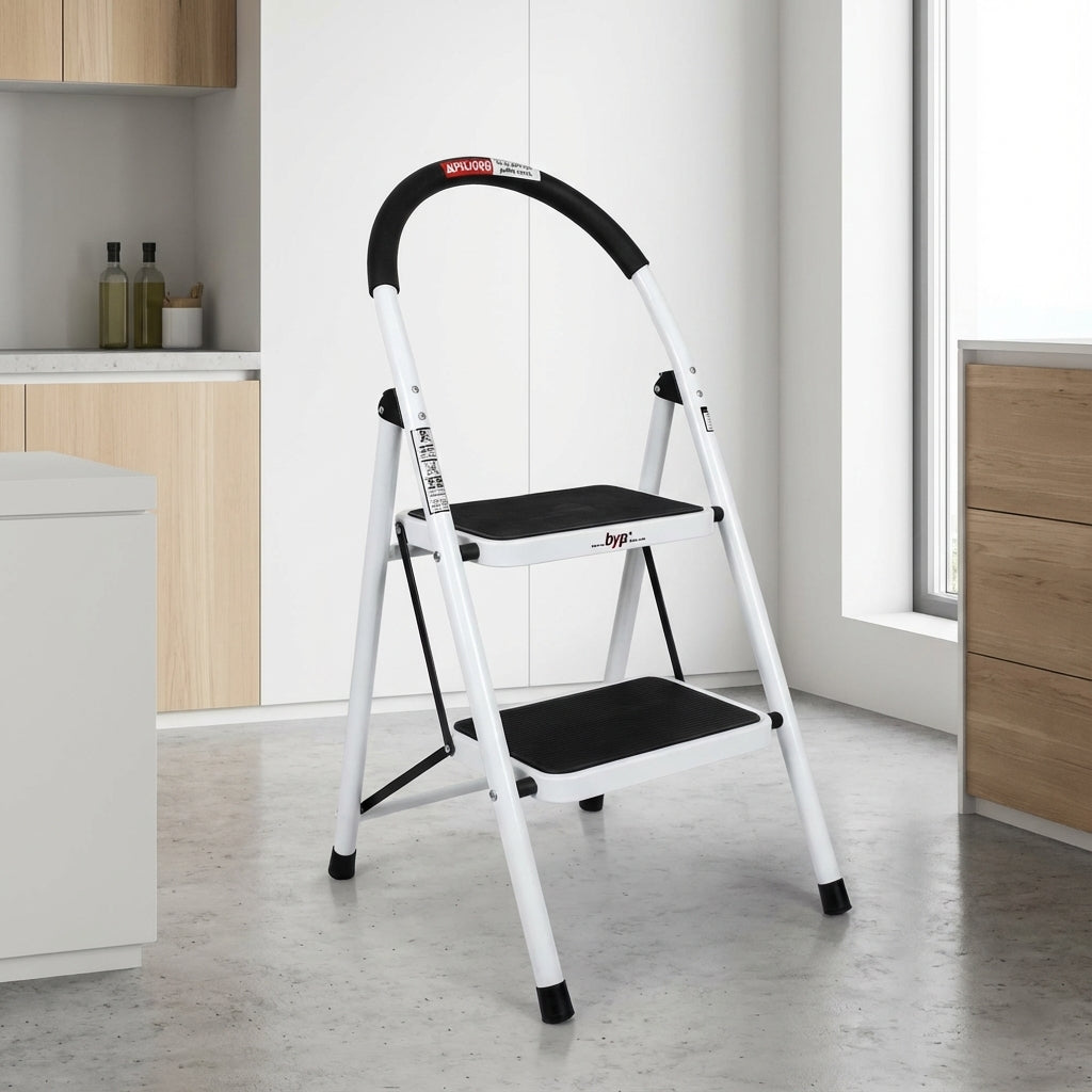 Escalera Tubular Plegable Para Uso Domestico 2 Escalones Antiderrapantes BYP BYP Ferreabasto