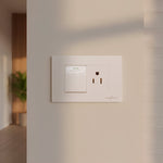 Placa Armada Con 1 Apagador Sencillo y 1 Contacto De 1.5 Modulos Blanco WANERGY Ferreabasto