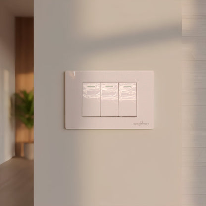 Placa Armada Con 3 Apagadores Sencillos De 1 Modulo Blanco WANERGY Ferreabasto