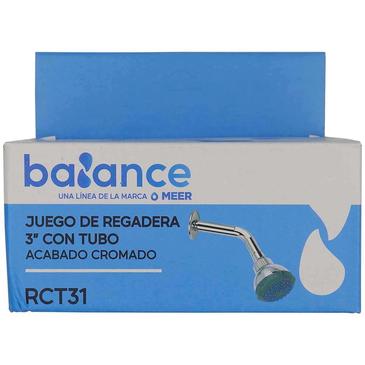 Regadera Con Tubo Abs Plastica Cromada Meer
