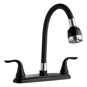 Mezcladora Para Fregadero 8" Cuerpo De Acero Inoxidable Acabado Negro Roalflux