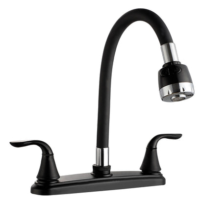 Mezcladora Para Fregadero 8" Cuerpo De Acero Inoxidable Acabado Negro Roalflux