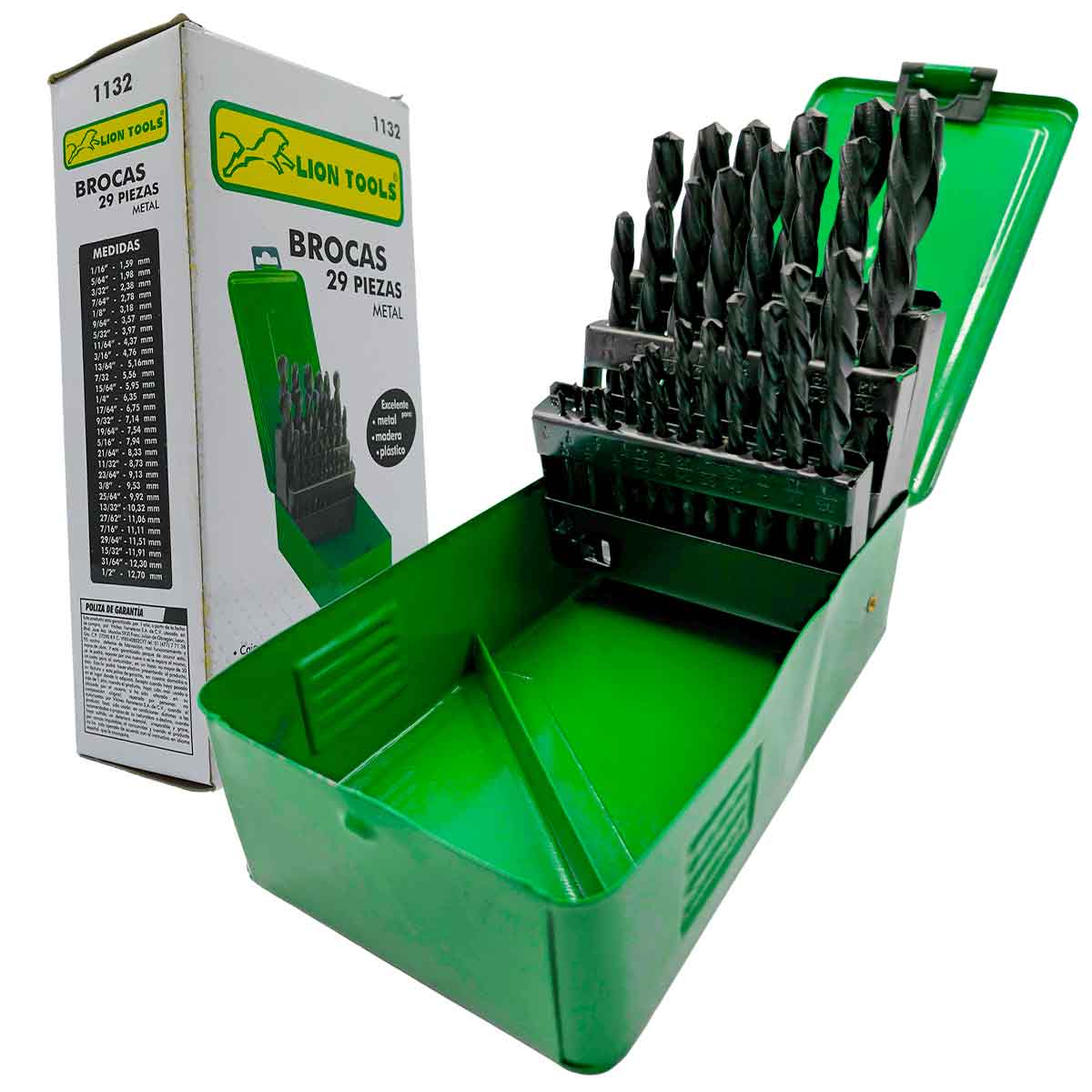Juego Kit De Brocas Para Metal Con Estuche 29 Piezas
