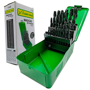 Juego Kit De Brocas Para Metal Con Estuche 29 Piezas