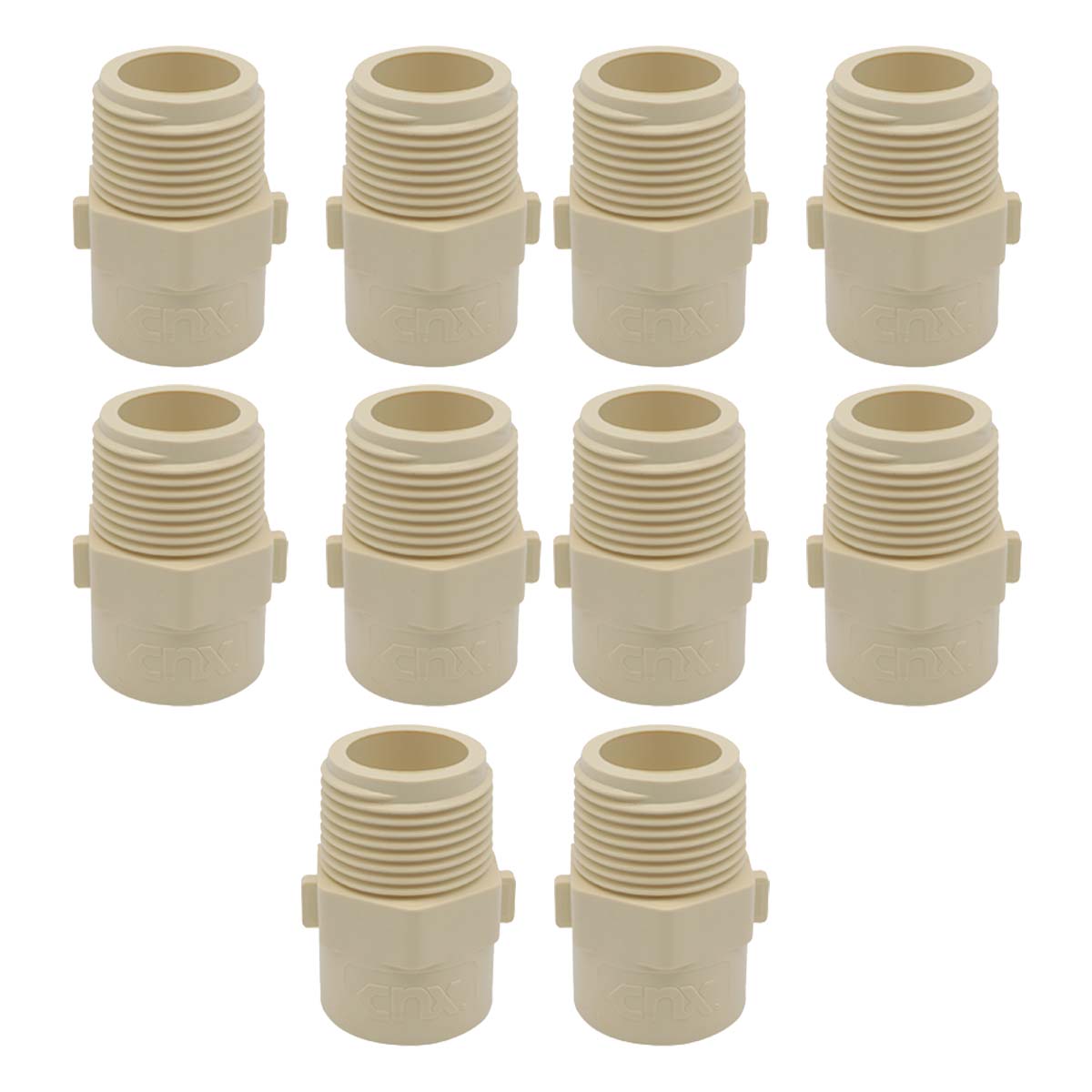 10 Pzs Adaptador Macho De Cpvc 1 1/4 Pulg Color Crema CNX Ferreabasto