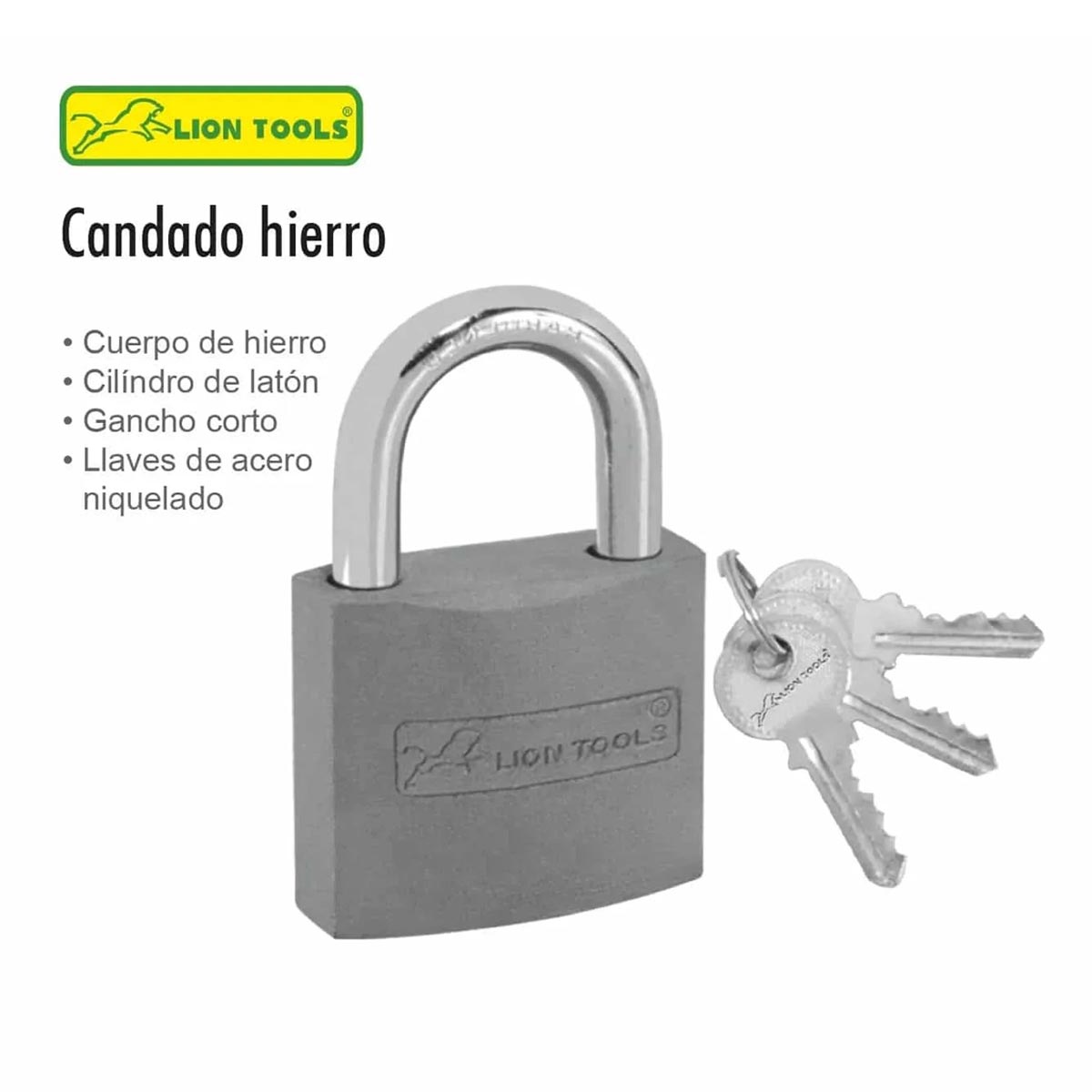 Candado De Hierro 20mm Gancho Corto Seguridad 3 Llaves