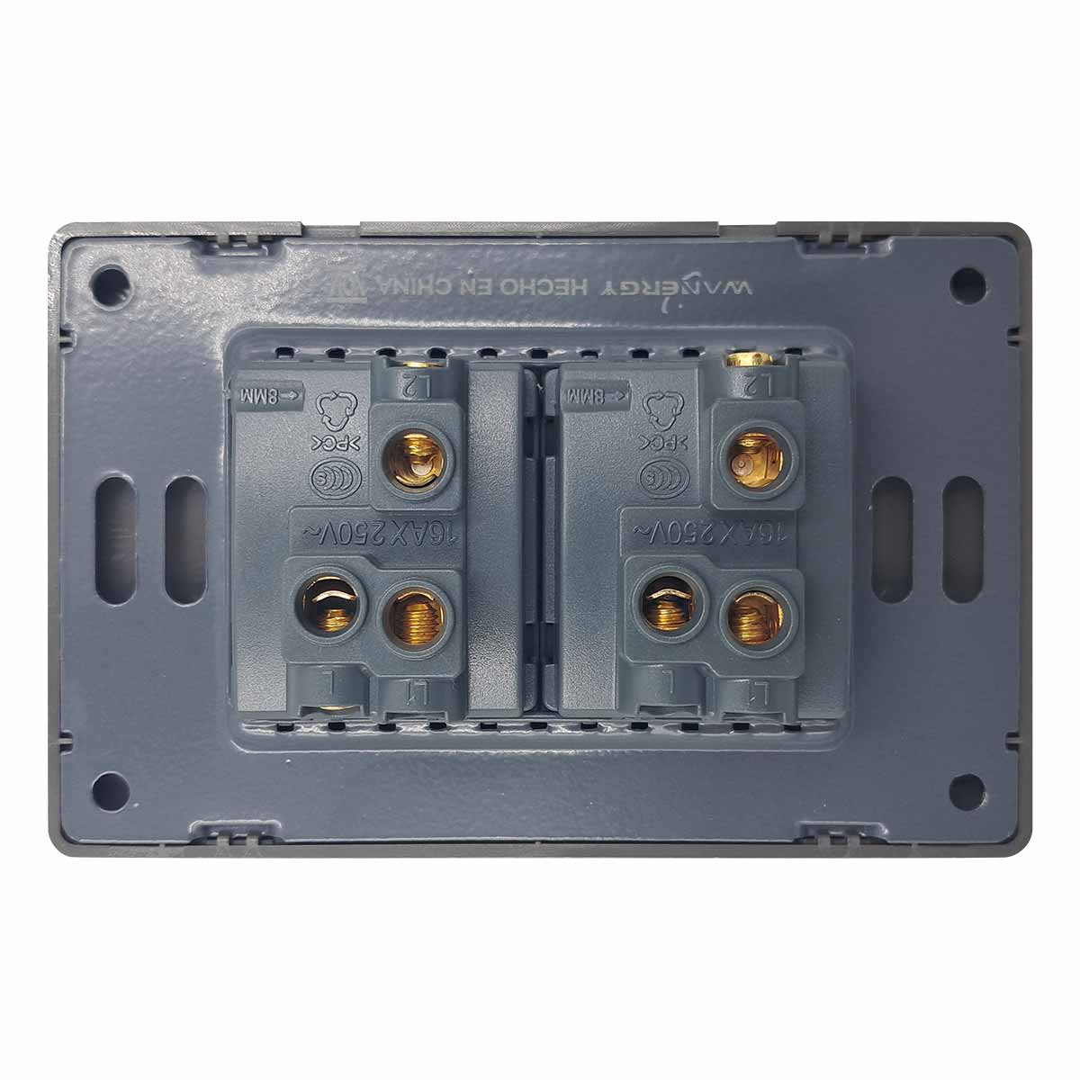 Placa Armada 2 Apagadores Escalera De 1.5 Modulos Acero Inox
