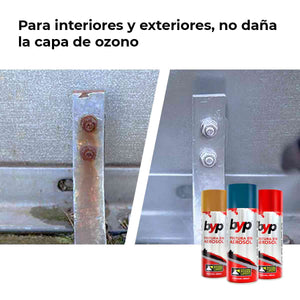 Pintura Aerosol Esmalte Metalicos Acero Y Oro Champagne 400ML BYP