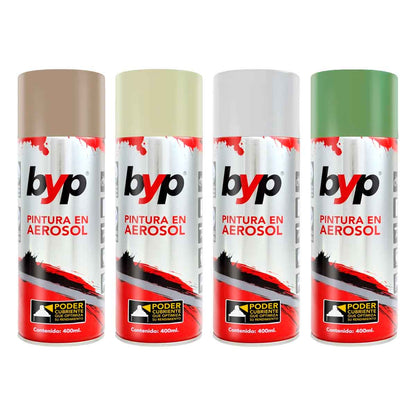 Pintura Aerosol Esmalte Militar Mate Arena Beige Gris Y Verde 400ML BYP