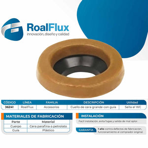 Cuello De Cera Con Guia De Plastico Para WC Roalflux