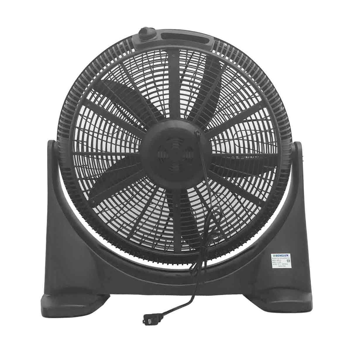 Ventilador De Piso 20 Pulgadas 120W 3 Velocidades Negro Benelux