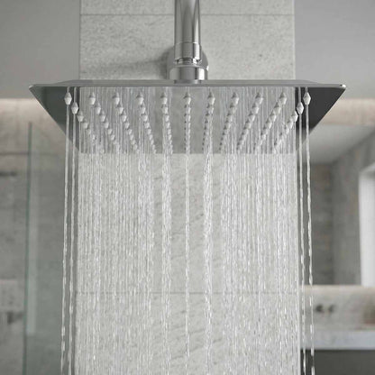 Regadera Cuadrada 8" Acero Inoxidable Deluxe Meer