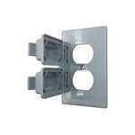 Placa Doble Intemperie Abs Gris