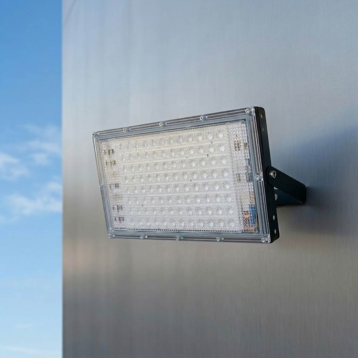 Lampara Reflector Led Luminario 100W Exterior Luz Calida IP65