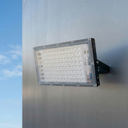 Lampara Reflector Led Luminario 100W Exterior Luz Calida IP65