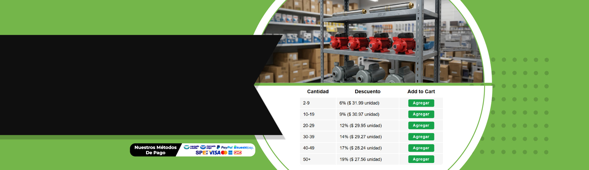 banner web productos temporada de calor mayo bomba de agua ferreteria mayoreo tienda en linea ferreabasto