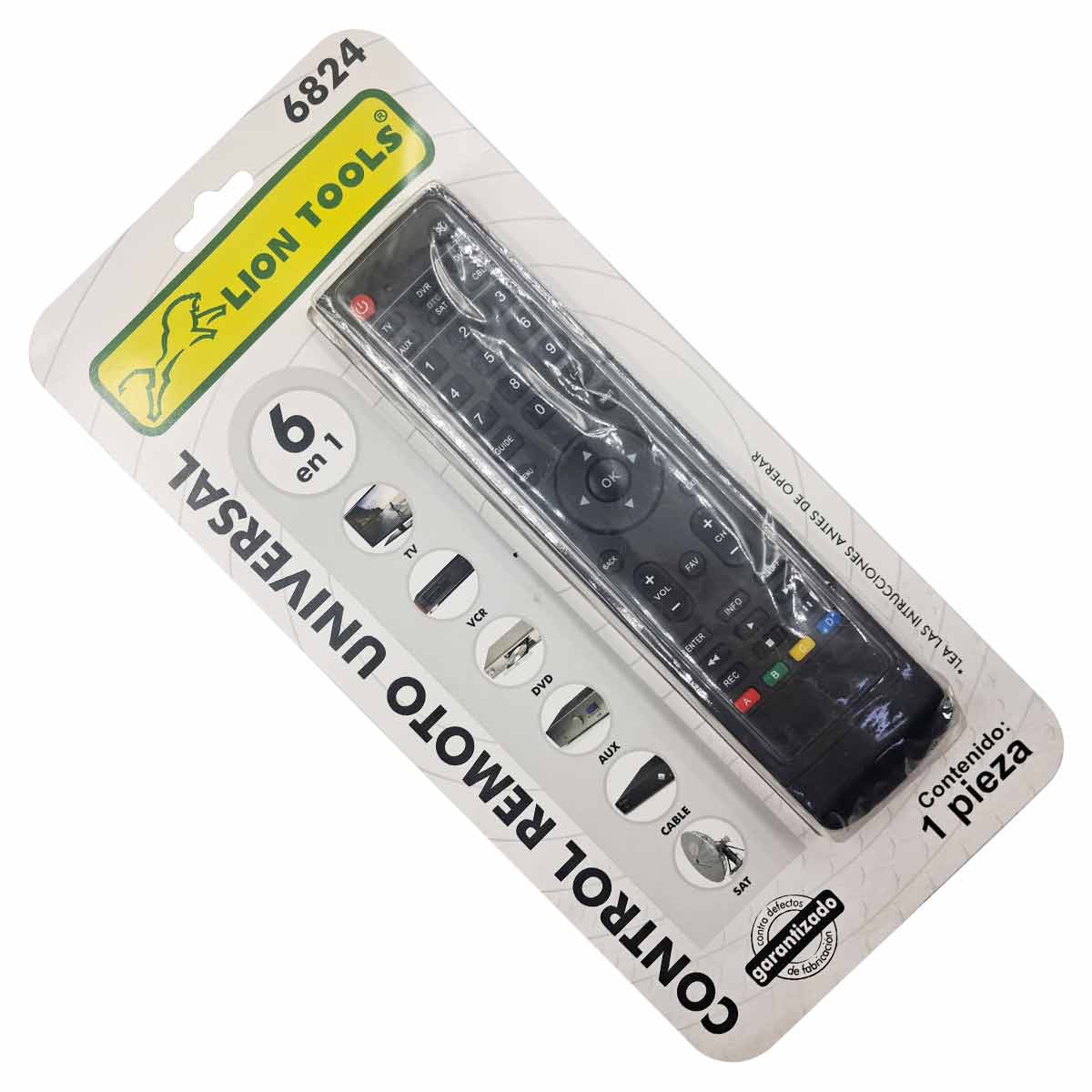 Control Remoto Universal 6 en 1 TV DVD Cable Audio Y Video