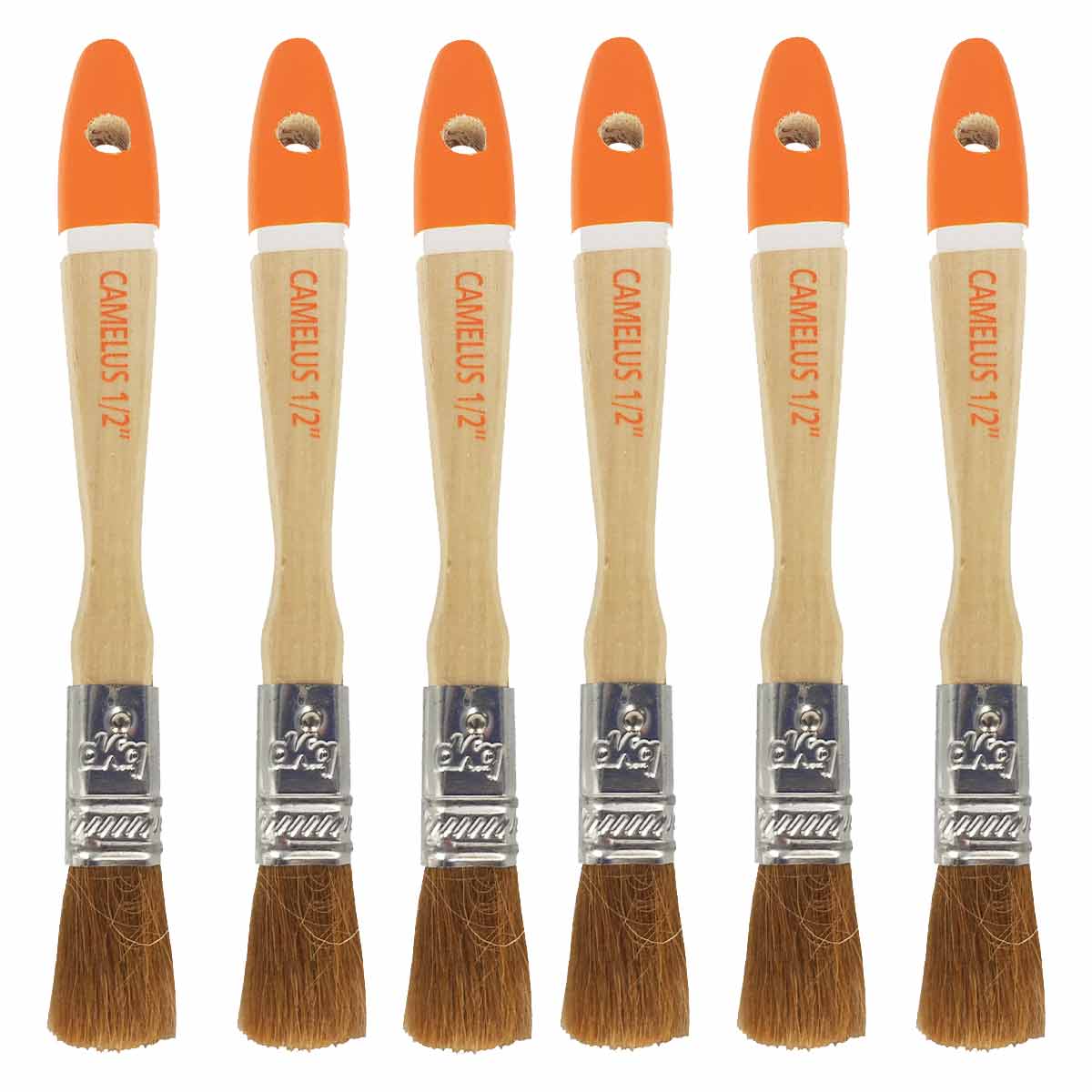 6 Pzs Brocha Camelus Pelo Extra Fino Barniz Acuarela 1/2" Ferreabasto Ferreabasto