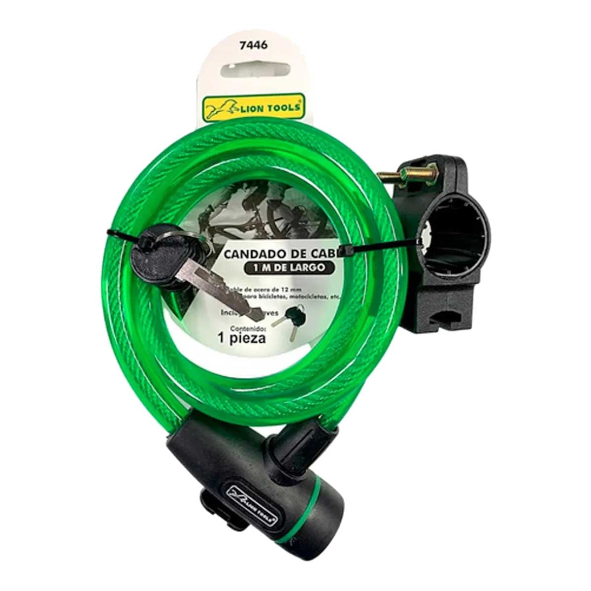 Candado Cable De Acero Uso Ligero 1M Para Bicicleta 2 Llaves