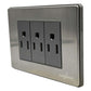 Placa Armada Triple Contacto Acero Inoxidable